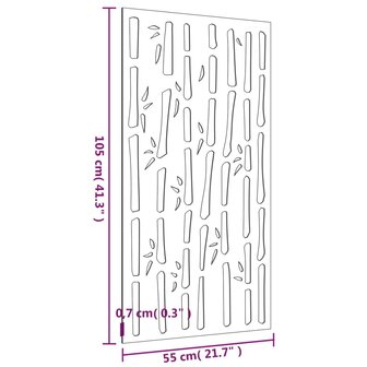Wanddecoratie tuin bamboe-ontwerp 105x55 cm cortenstaal 8
