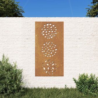 Wanddecoratie tuin bladontwerp 105x55 cm cortenstaal 1