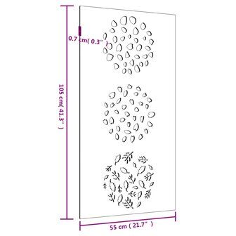 Wanddecoratie tuin bladontwerp 105x55 cm cortenstaal 8