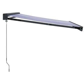 Luifel uittrekbaar 4x3 m stof en aluminium blauw en wit 4