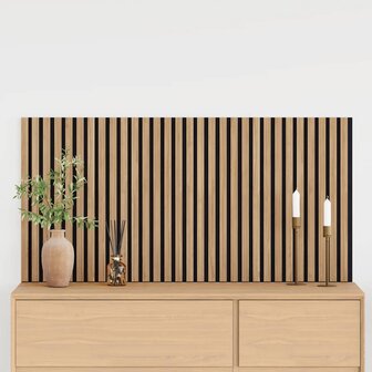 Akoestische wandpanelen 2 st latten 60,5x60 cm eikenfineer 1