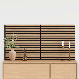 Akoestische wandpanelen 2 st latten 60,5x60 cm eikenfineer 3