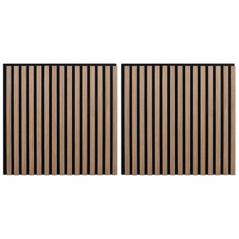 Akoestische wandpanelen 2 st latten 60,5x60 cm eikenfineer 2