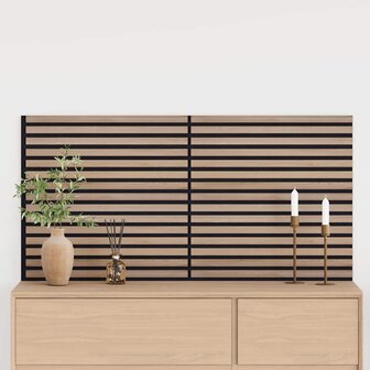 Akoestische wandpanelen 2 st latten 60,5x60 cm eikenfineer 3