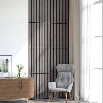 Akoestische wandpanelen 8 st latten 60,5x60 cm eikenfineer 1