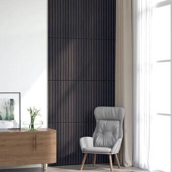 Akoestische wandpanelen 8 st latten 60,5x60 cm eikenfineer 1