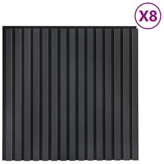 Akoestische wandpanelen 8 st latten 60,5x60 cm eikenfineer 2