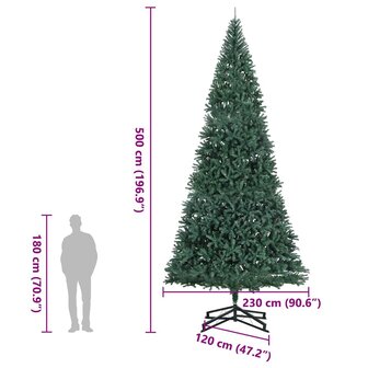 Kunstkerstboom met standaard 500 cm PVC groen 8