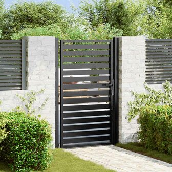 Tuinpoort afsluitbaar 100x150 cm aluminium zwart 1