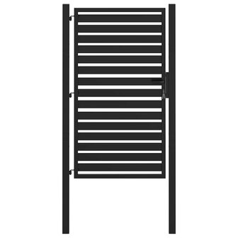 Tuinpoort afsluitbaar 100x150 cm aluminium zwart 2