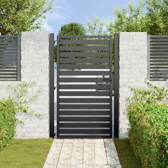 Tuinpoort afsluitbaar 100x150 cm aluminium zwart 3