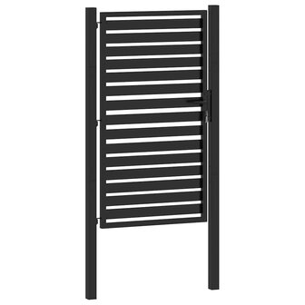 Tuinpoort afsluitbaar 100x150 cm aluminium zwart 4