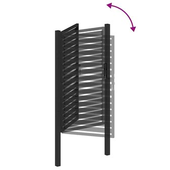 Tuinpoort afsluitbaar 100x150 cm aluminium zwart 8