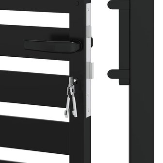 Tuinpoort afsluitbaar 100x150 cm aluminium zwart 9
