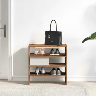 Schoenenrekken 2 st stapelbaar 60x30x30,5 cm oud houtkleurig 3