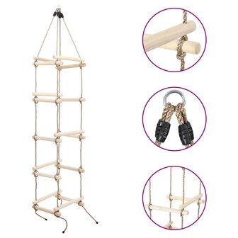 Touwladder 200 cm hout  1