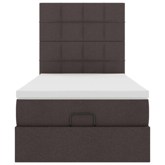 Bed met matras 100x200 cm stof donkerbruin 7