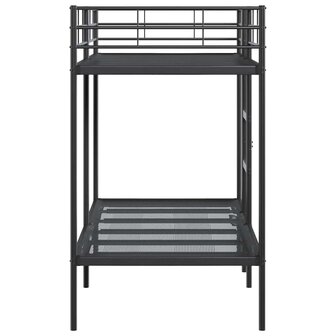 Stapelbed zonder matras 90x200 cm staal zwart 6