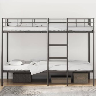 Stapelbed zonder matras 100x200 cm staal zwart 3