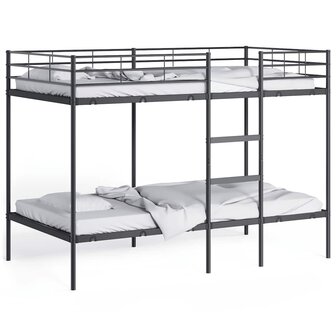 Stapelbed zonder matras 100x200 cm staal zwart 4