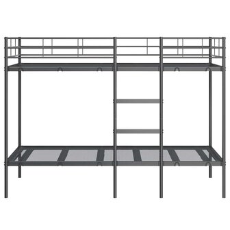 Stapelbed zonder matras 100x200 cm staal zwart 5