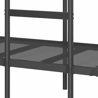 Stapelbed zonder matras 100x200 cm staal zwart 9