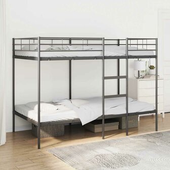 Stapelbed zonder matras 107x203 cm staal zwart 1