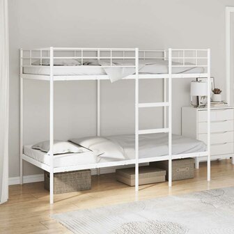 Stapelbed zonder matras 100x190 cm staal wit 1