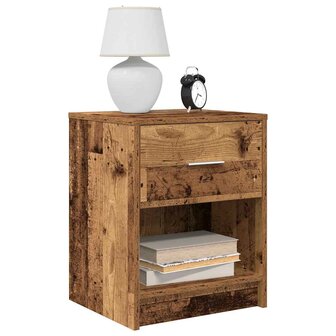 Nachtkastje met lade 40x34x50 cm oud houtkleurig 1