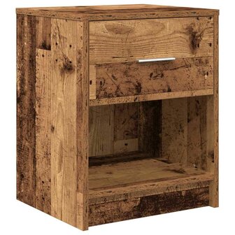 Nachtkastje met lade 40x34x50 cm oud houtkleurig 2
