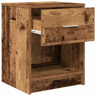 Nachtkastje met lade 40x34x50 cm oud houtkleurig 5