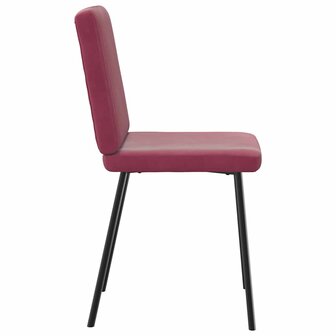 Eetkamerstoelen 2 st fluweel wijnrood 5