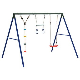 Schommelset met schommel, trapeze en klimtouw met schijven 5