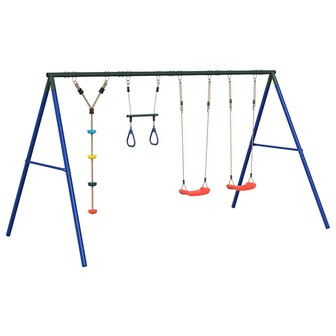 Schommelset met schommels, trapeze en klimschommel met schijven 2