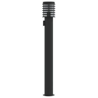Buitenvloerlampen 3 st stopcontact 110 cm roestvrijstaal zwart 5