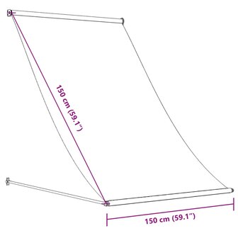 Luifel uittrekbaar 150x150 cm stof en staal cr&egrave;mekleurig 9