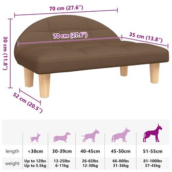 Hondenmand 70x52x30 cm stof bruin 7