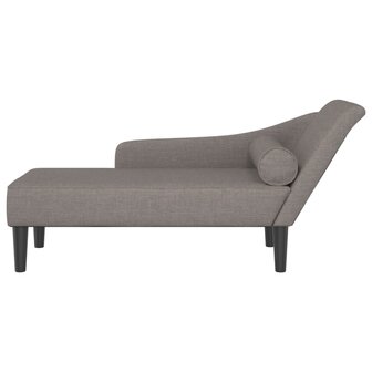 Chaise longue met kussens stof taupe 3