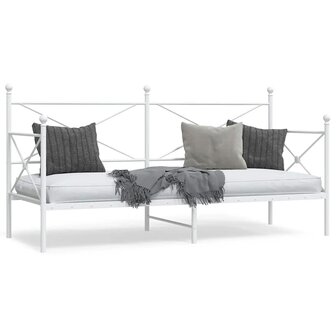 Slaapbank zonder matras 75x190 cm staal wit 1