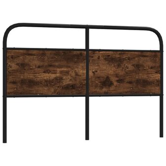 Hoofdbord 160 cm staal en bewerkt hout gerookt eikenkleurig 1