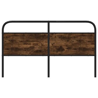 Hoofdbord 160 cm staal en bewerkt hout gerookt eikenkleurig 3