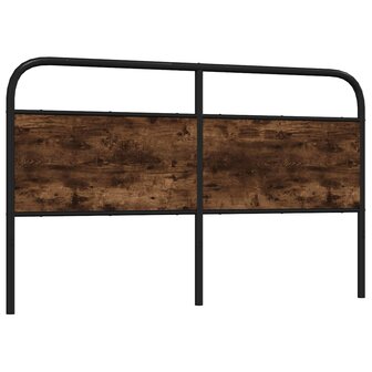 Hoofdbord 160 cm staal en bewerkt hout gerookt eikenkleurig 5