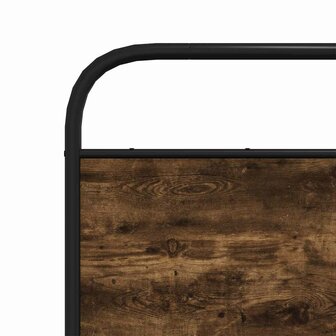 Hoofdbord 160 cm staal en bewerkt hout gerookt eikenkleurig 6