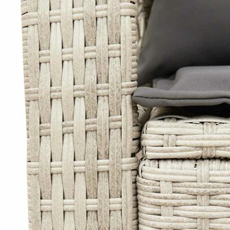 Tuinschommelstoel met kussens poly rattan lichtgrijs 7
