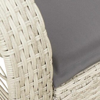 Tuinschommelstoel met kussens poly rattan lichtgrijs 8