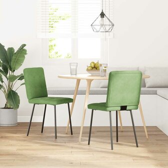 Eetkamerstoelen 2 st fluweel lichtgroen 2