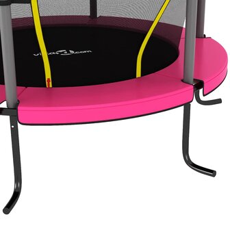 Trampoline met veiligheidsnet rond 140x160 cm roze 5