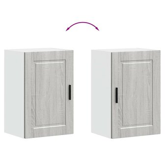 Keukenwandkast Porto bewerkt hout grijs sonoma eiken 9