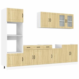 7-delige Keukenkastenset Kalmar bewerkt hout sonoma eikenkleur 2