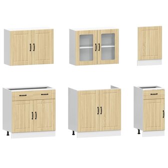 7-delige Keukenkastenset Kalmar bewerkt hout sonoma eikenkleur 4
